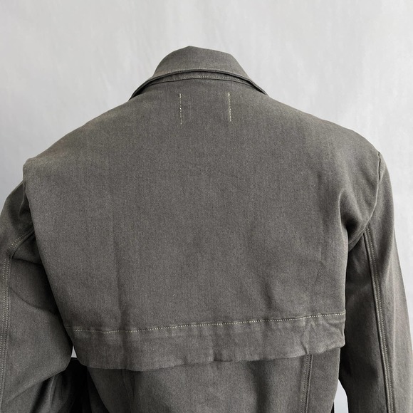 Mcguire Denim x Revolve Jacket Women S 'Paradiso' Twill Moto Stretch Gray Crop - Picture 5 of 9